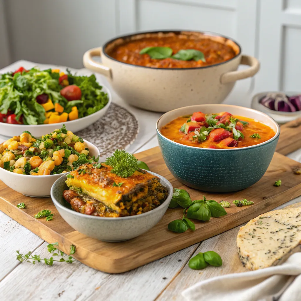 Delicious vegan dishes